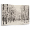 Vintage Landscape Art - Snowy Winter Forest in Black and White Ink