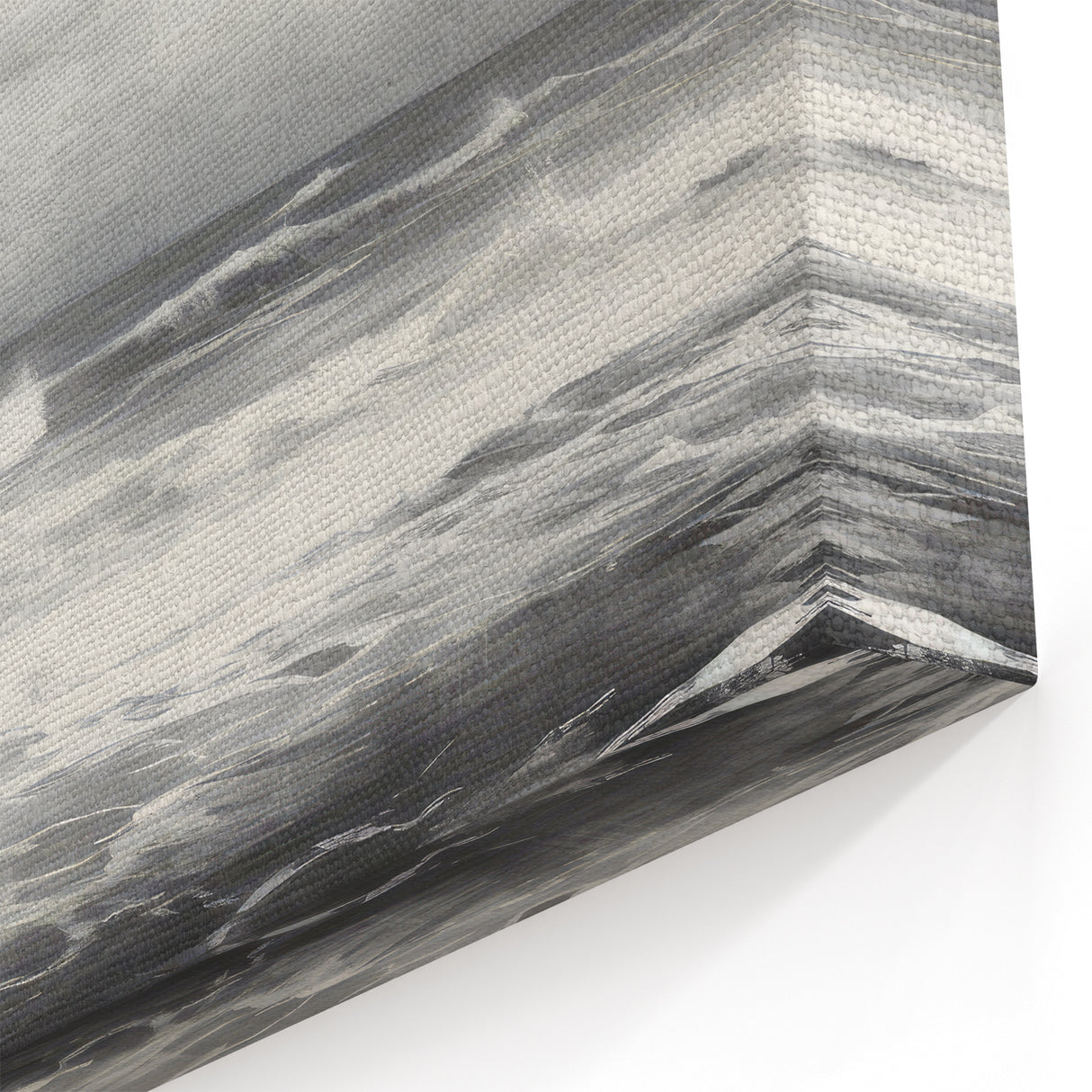 Vintage Landscape Art - Dramatic Ocean Waves and Cloudy Sky