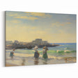 Vintage Landscape Art - Women at the Beach with Sailboat in the Distance