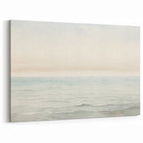 Vintage Landscape Art - Gentle Ocean Waves and Soft Sky