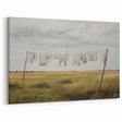 Vintage Landscape Art - Laundry Drying in Rural Field