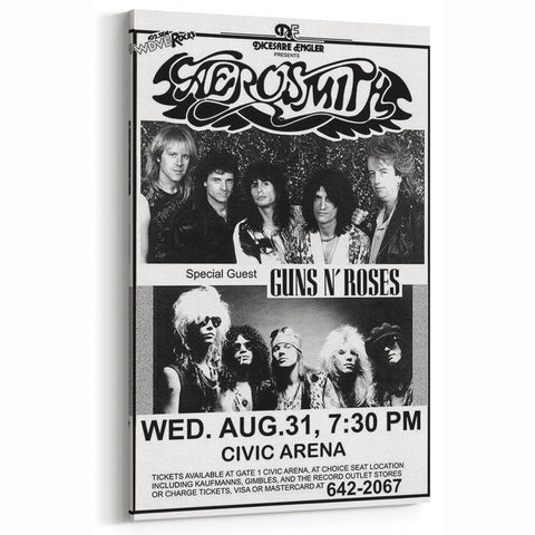 Aerosmith & Guns N' Roses Retro Poster – Vintage Rock Art