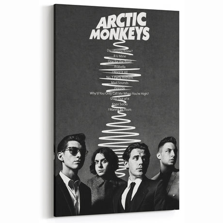 Arctic Monkeys Retro Poster – Vintage Black & White Wall Art