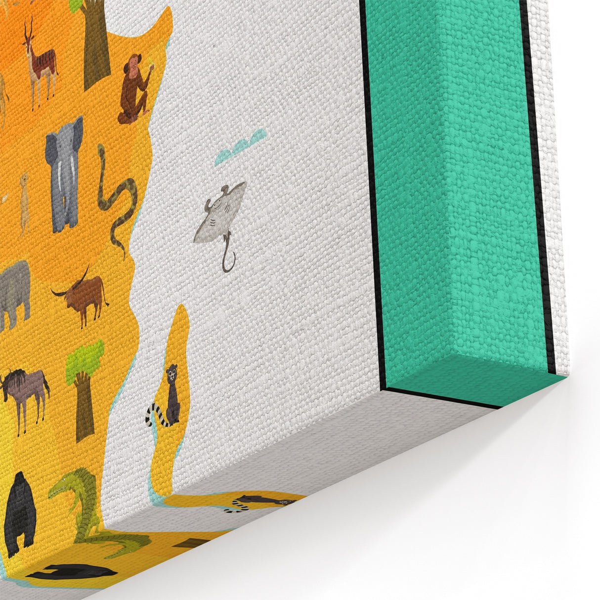 Children’s Learning Art Print – Africa Continent Map for Kids