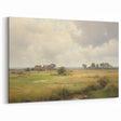Vintage Landscape Art - Tranquil Country House and Lush Fields
