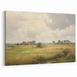Vintage Landscape Art - Tranquil Country House and Lush Fields