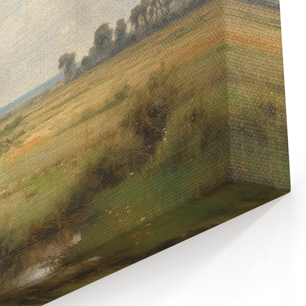 Vintage Landscape Art - Tranquil Country House and Lush Fields