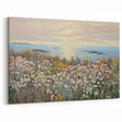 Vintage Landscape Art - Coastal Flowers and Ocean Horizon