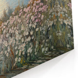 Vintage Landscape Art - Coastal Flowers and Ocean Horizon