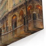 Vintage Landscape Art - Parisian Street with Rainy Atmosphere