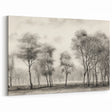 Vintage Landscape Art - Misty Forest with Bare Trees