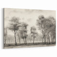 Vintage Landscape Art - Misty Forest with Bare Trees