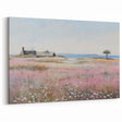 Vintage Landscape Art - Coastal Cottage with Blooming Flowers