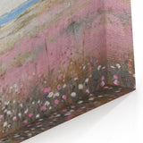 Vintage Landscape Art - Coastal Cottage with Blooming Flowers