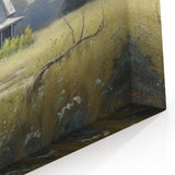 Vintage Landscape Art - Abandoned House in a Rural Meadow