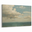 Vintage Landscape Art - Calm Ocean with Soft Clouds