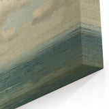 Vintage Landscape Art - Calm Ocean with Soft Clouds