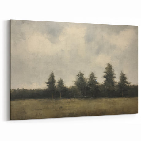 Vintage Landscape Art - Trees Beneath a Soft Cloudy Sky