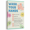 Classroom Educational Posters - Wash Your Hands Learning Art