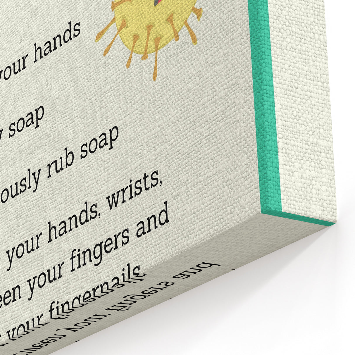 Classroom Educational Posters - Wash Your Hands Learning Art