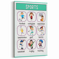 Numbers and Shapes Wall Art - Kids Sports Learning Poster