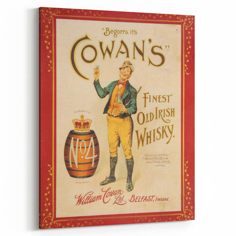 Retro Cowan’s Irish Whisky Poster - Vintage Wall Art Print