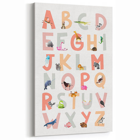 ABC Alphabet Kids Educational Wall Art - Learning Poster for Classrooms
