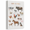 Farm Animals Kids Educational Wall Art - Learning Poster for Classrooms
