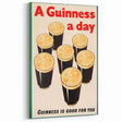Retro Guinness Smiling Pints Poster - Vintage Bar Wall Art