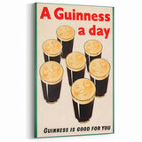 Retro Guinness Smiling Pints Poster - Vintage Bar Wall Art