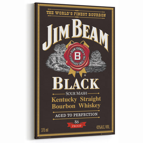 Retro Jim Beam Black Bourbon Poster Art - Vintage Wall Decor