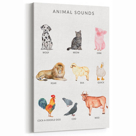 Animal Sounds Educational Wall Art - Kids' Learning Poster