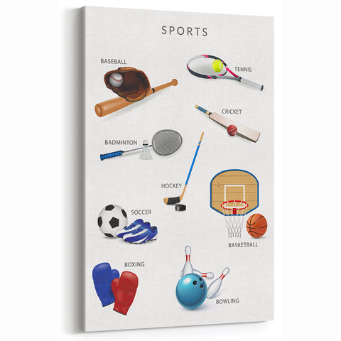 Sports Educational Wall Art - Kids' Learning Poster