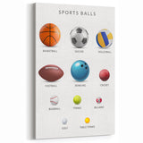 Sports Balls Educational Wall Art - Kids' Learning Poster