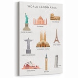 World Landmarks Educational Wall Art - Kids' Learning Poster