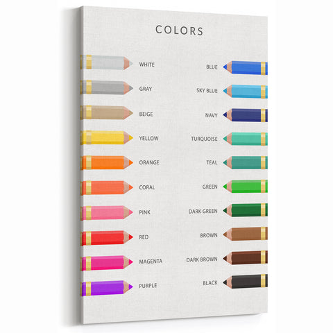 Colors Educational Wall Art - Kids' Learning Poster
