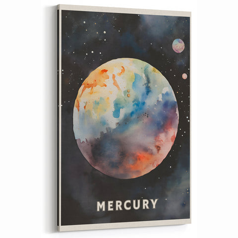 ABC Alphabet Canvas Art - Mercury Planet Space Poster