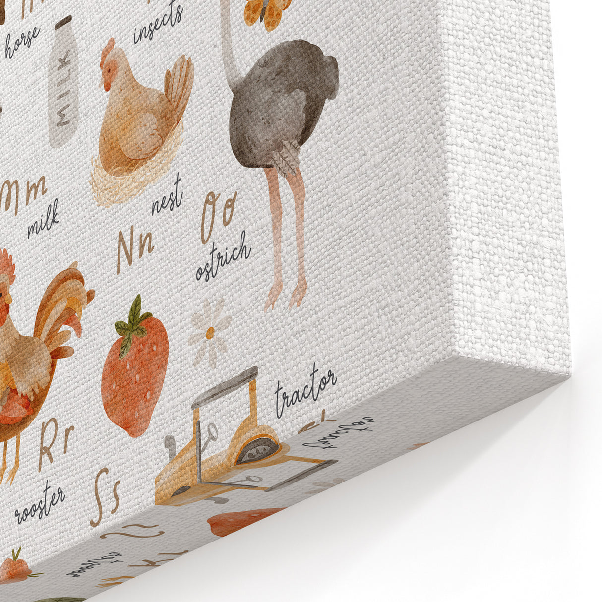 ABC Alphabet Canvas Art - Farm-Themed Alphabet Learning Poster