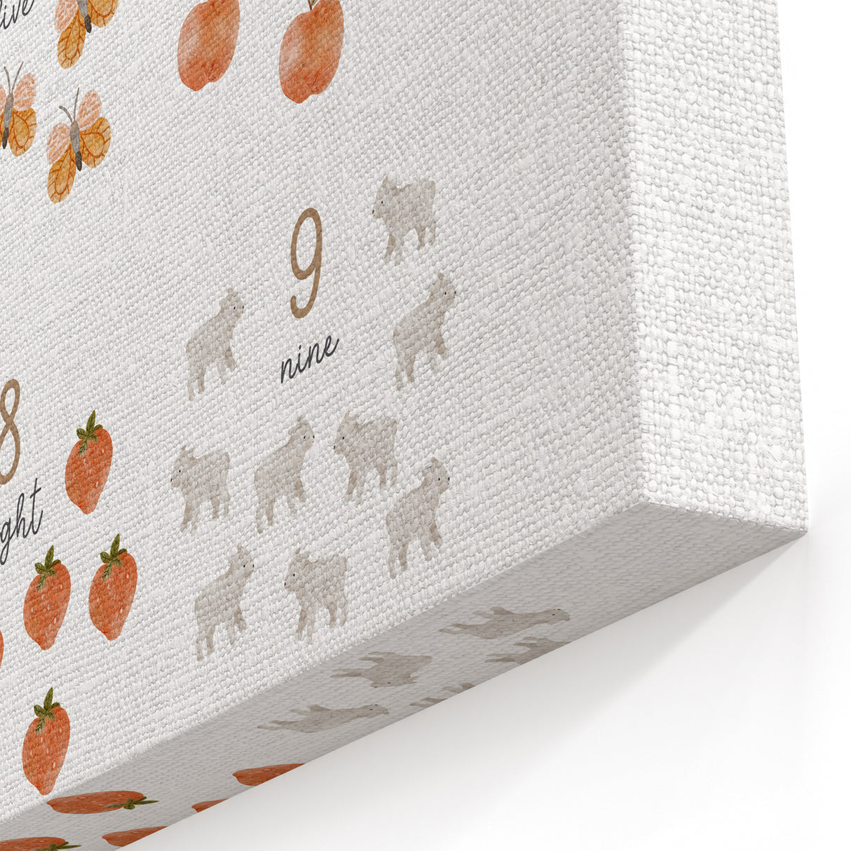 Numbers and Shapes Wall Art - Farm-Themed Counting Poster