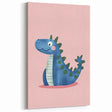 Adorable Blue Dinosaur Girls Room Wall Art - Nursery Wall Decor