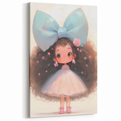 Elegant Bow Girl Wall Art - Girls Room and Nursery Decor