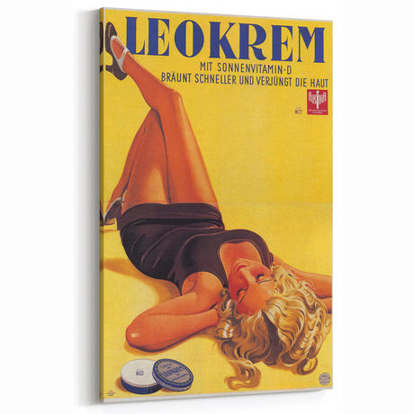 Retro Leokrem Ad Poster | Vintage Tanning Cream Art Print