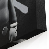 Modern Pop Art Wall Art - Black & White KAWS Inspired Canvas Print