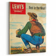 Vintage Levi’s Poster | First in the West Western Art Print