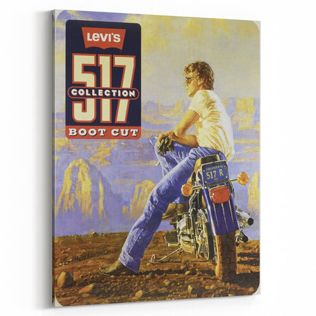 Vintage Levi’s 517 Boot Cut Ad | Retro Motorcycle Art Print