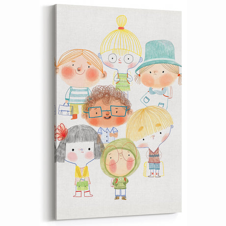 Whimsical Kids Group Wall Art - Girls Room & Playroom Decor