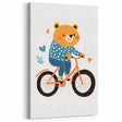 Adorable Bear on Bicycle Wall Art - Girls Room & Playroom Decor