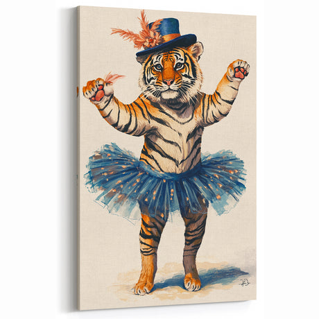 Elegant Ballerina Tiger Wall Art - Girls Room & Nursery Decor