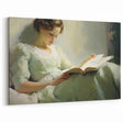 Vintage Portrait Art | Antique Portrait of Woman Reading Book