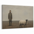 Vintage Portrait Art | Rustic Portrait of Farmer and Sheep